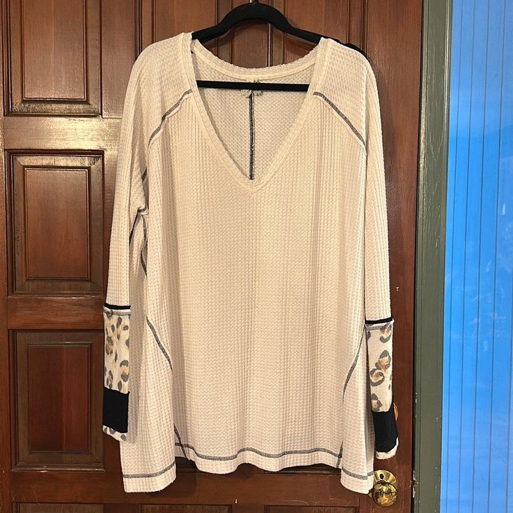Free People Waffle Knit Shirt